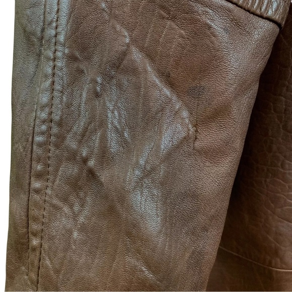 Andrew Marc Genuine Leather Rabbit Fur Coat Jacket Brown Black Gray Size Small - Picture 9 of 12